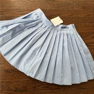 Sporty&Rich Serif Logo Anae Skirt - Washed Hydrangea/Navy